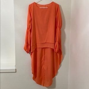 Orange Long Sleeve Blouse